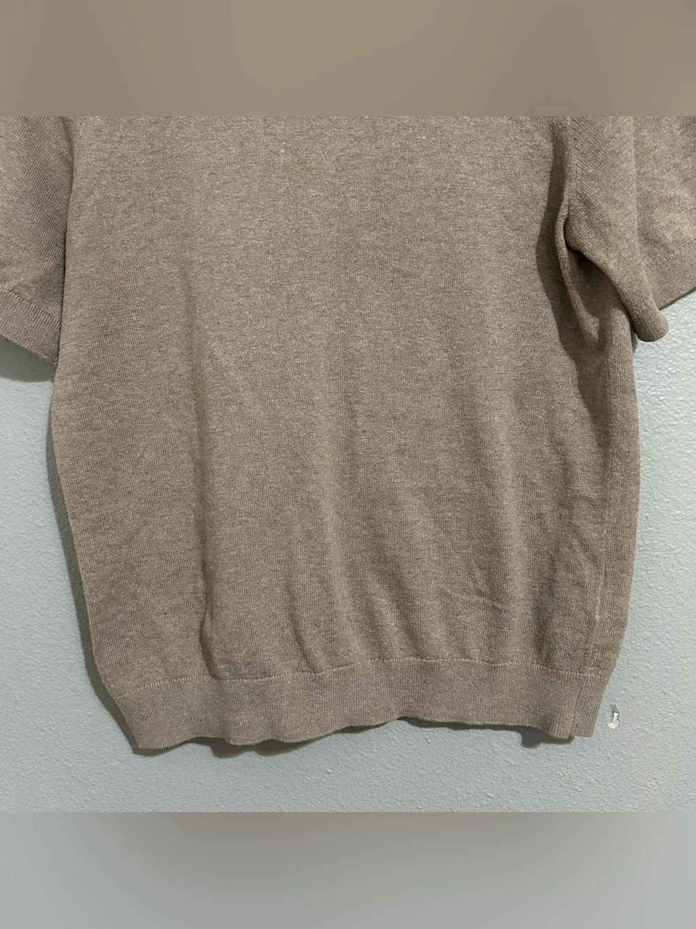 J. Crew Neutral 100% Cotton Knit Short Sleeve Crewneck Sweater Womens Size Small